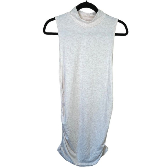 Fabletics Kathie Seamless Mock Neck Bodycon Knit Top Opal Pink Size L Side Ruch‎ - Picture 3 of 12